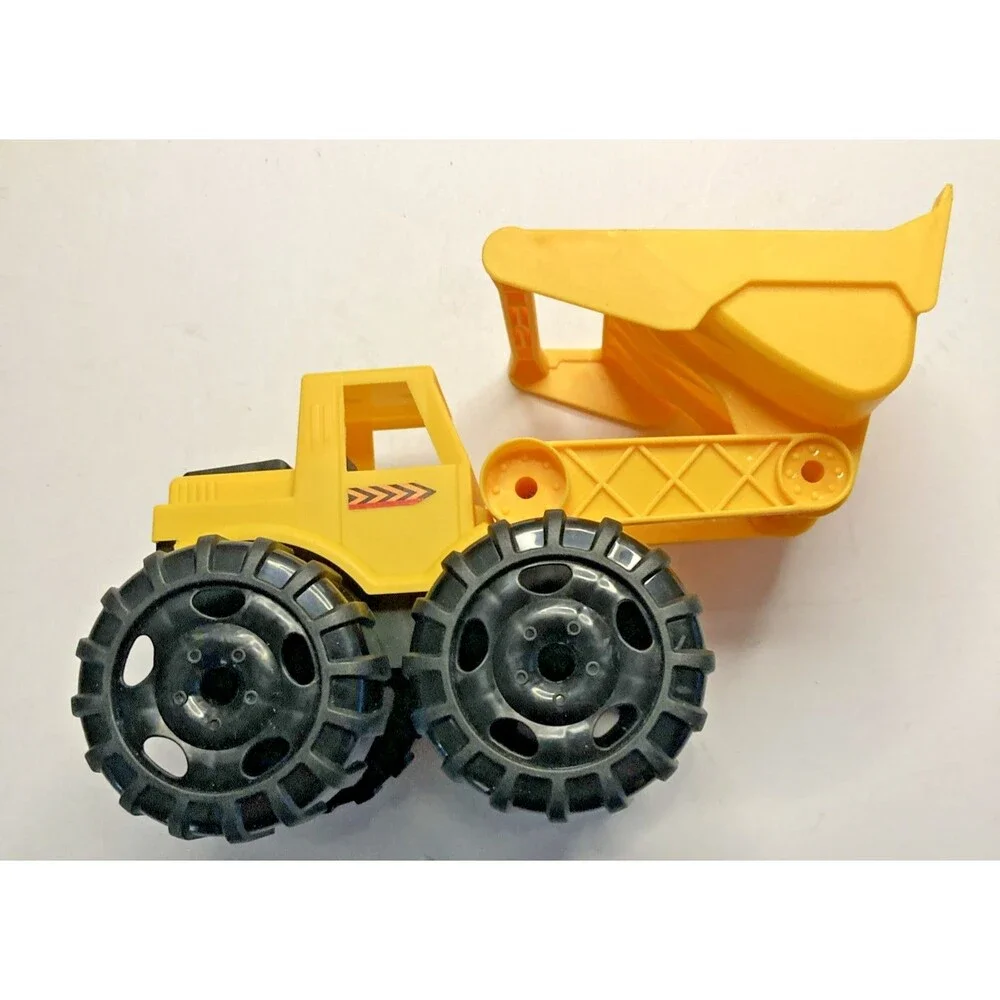 Yellow Plastic Toy Front Loader Construction Vehicle Bulldozer Kids Truck